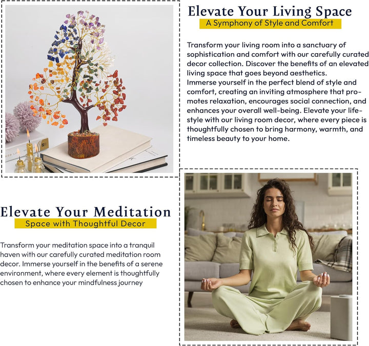 7 Chakra Tree of Life, Crystal Tree, Crystals and Gemstones, Healing Crystals, Birthday Gifts for Women, Decorative Home Accessories, Living Room Decor, Spiritual Gifts for Women