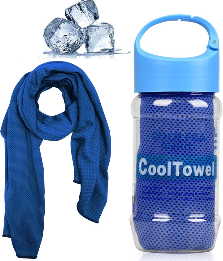 Cooling Towel, Ice Cold Sports Sweat Towel for Instant Relief Perfect for Cooling Scarf Neck,Forehead, Wristband, Bandana, Stay Cool from over Heating during All Kinds of Sports and Exercise