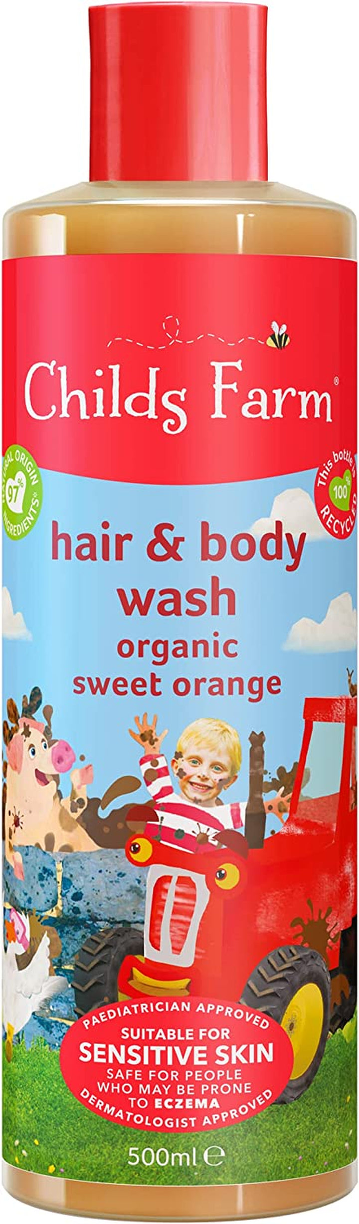 | Kids Hair & Body Wash 250Ml | Watermelon & Organic Pineapple | Gently Cleanses | Suitable for Dry, Sensitive & Eczema-Prone Skin