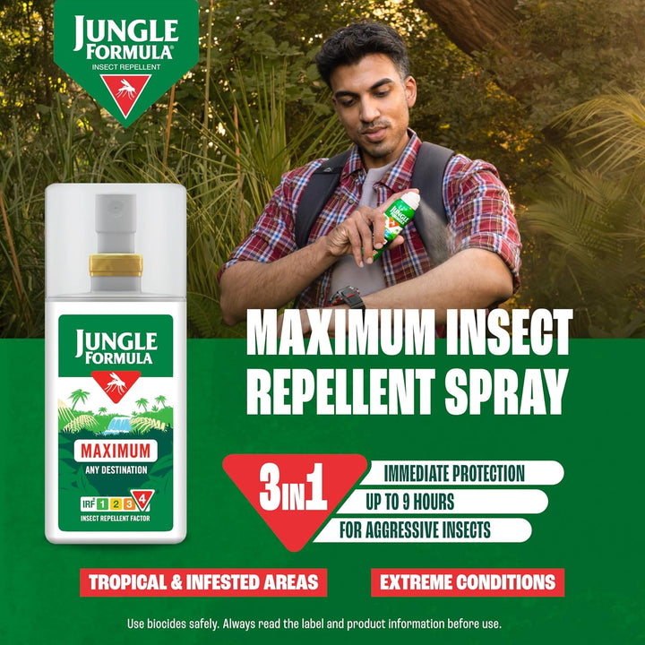 Maximum Strength Insect Repellent Aerosol Spray (90Ml - 50% DEET) - up to 9 Hour Protection against Mosquitoes, Ticks & Biting Insects - Mosquito Repellent for Travel & Domestic Use