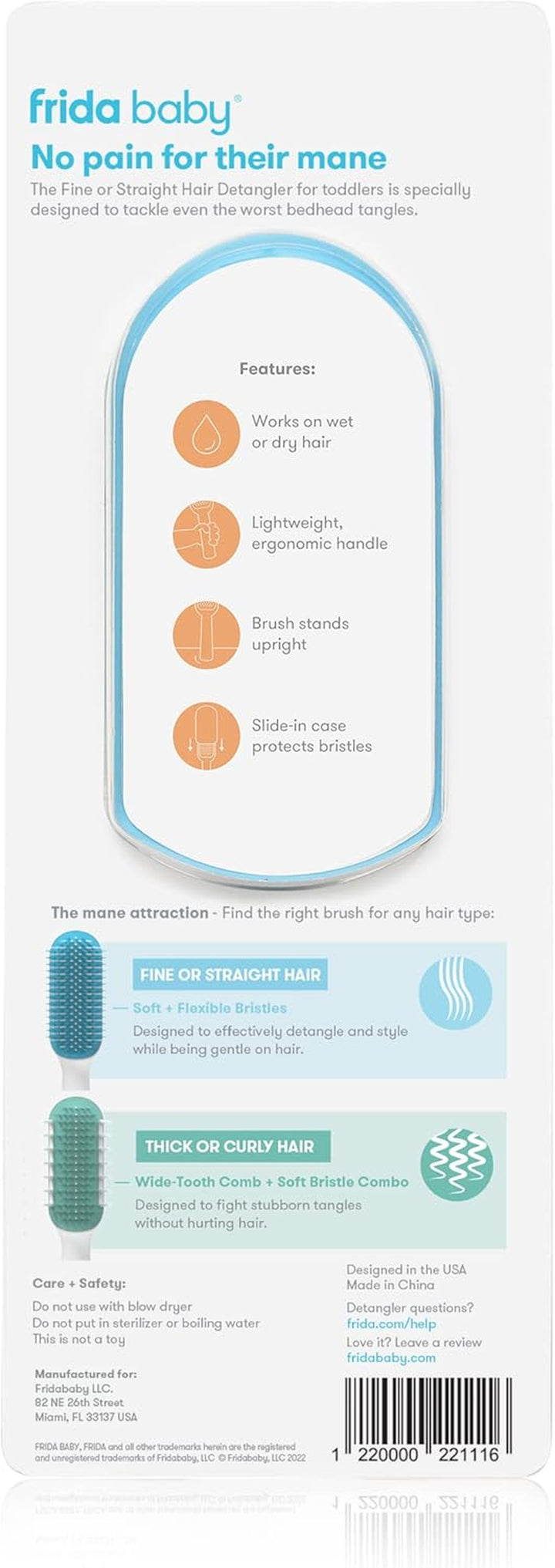 Toddler Hair Brush: Strong Bristle Hair Brush for Thick or Curly Hair, Wet Brush or Dry, Hair Detangler