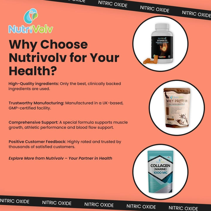 Nitric Oxide L-Arginine 100% Pre Workout Supports Athletic Performance and Muscle Building | 120 Capsules