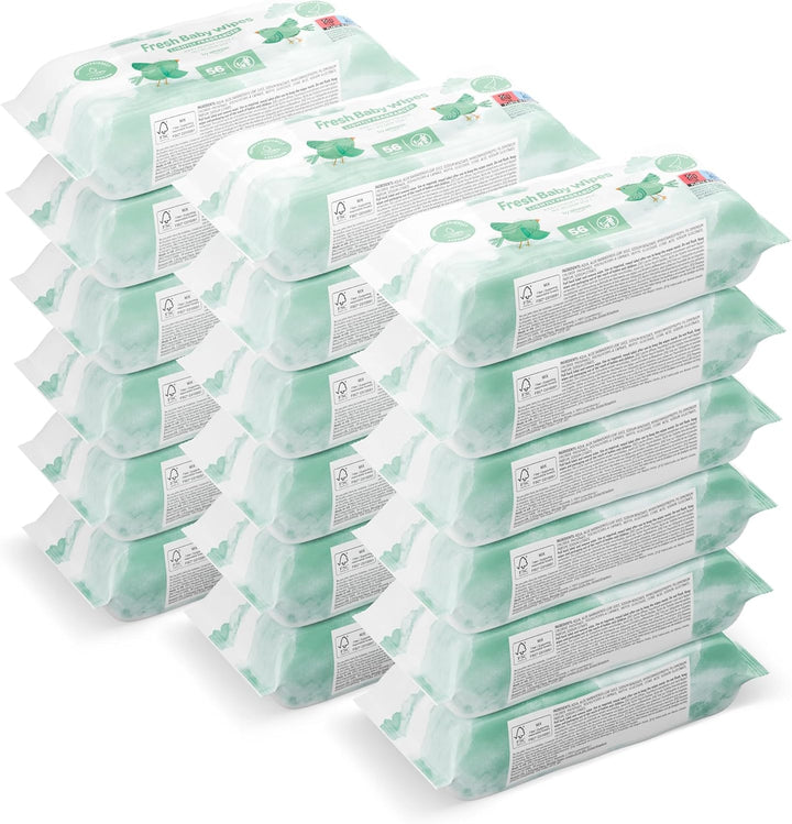 Fresh Baby Wipes, 1008 Wipes, 18 Pack of 56, (Previously a Mama Bear Brand, Same Product)