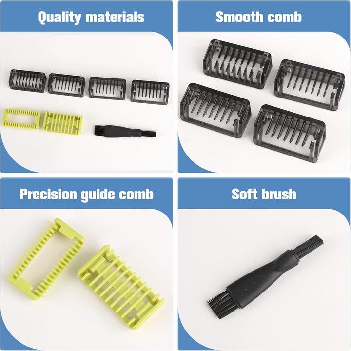 Guide Comb Attachments for Philips One Blade QP2724 QP2734 QP2824 QP2520/30 QP2620/30, 4 Guide Guards Set 1/2/3/5Mm for Hybrid Electric Trimmer Attachments