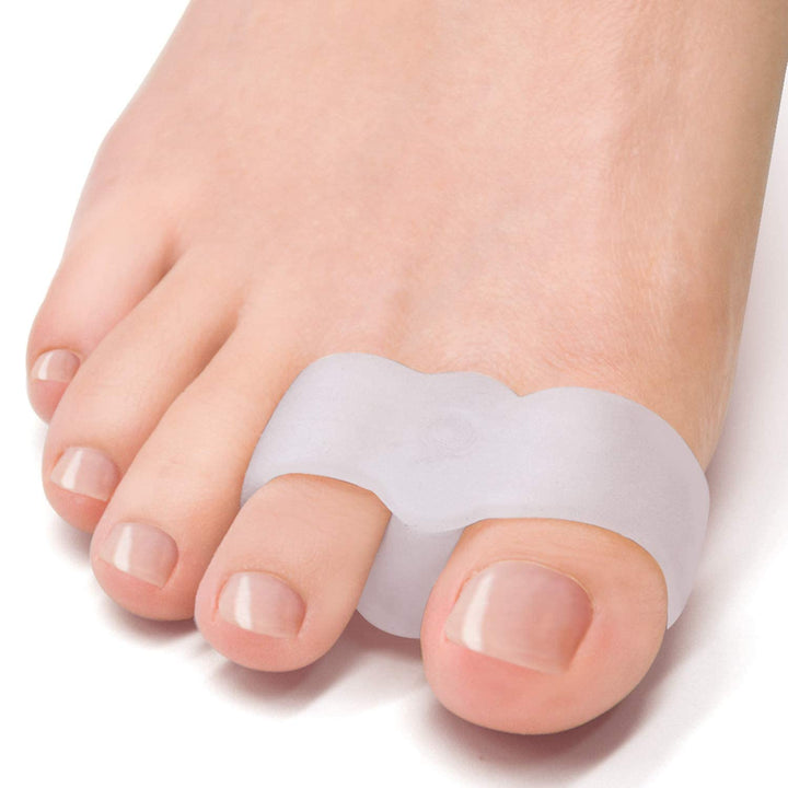 Pack of 12 Bunion Corrector, Toe Separators with 2 Loops, Big Toe Space Suitable for Bunion and Overlap Toe (White)