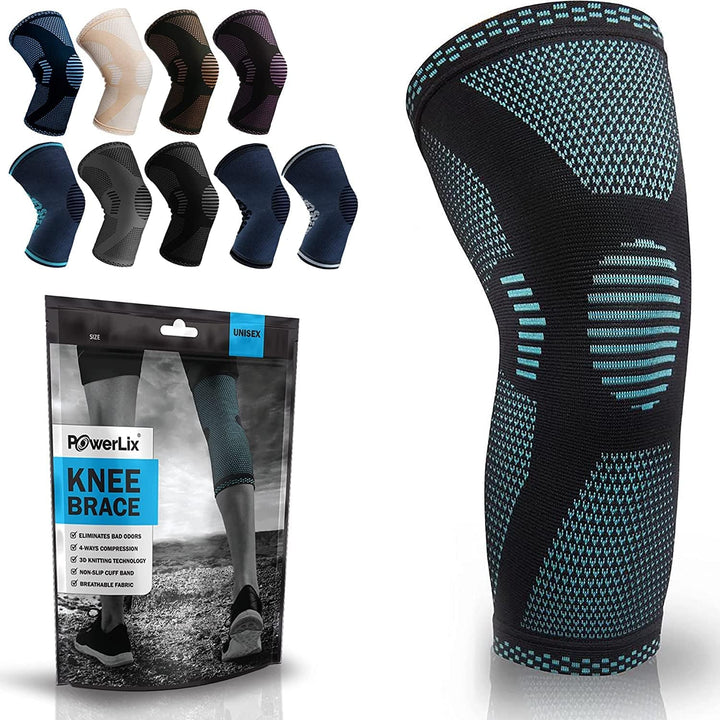 Knee Compression Sleeve - Best Knee Brace for Knee Pain for Men & Women Knee Support for Running, Basketball, Volleyball, Weightlifting, Gym, Workout, Sports