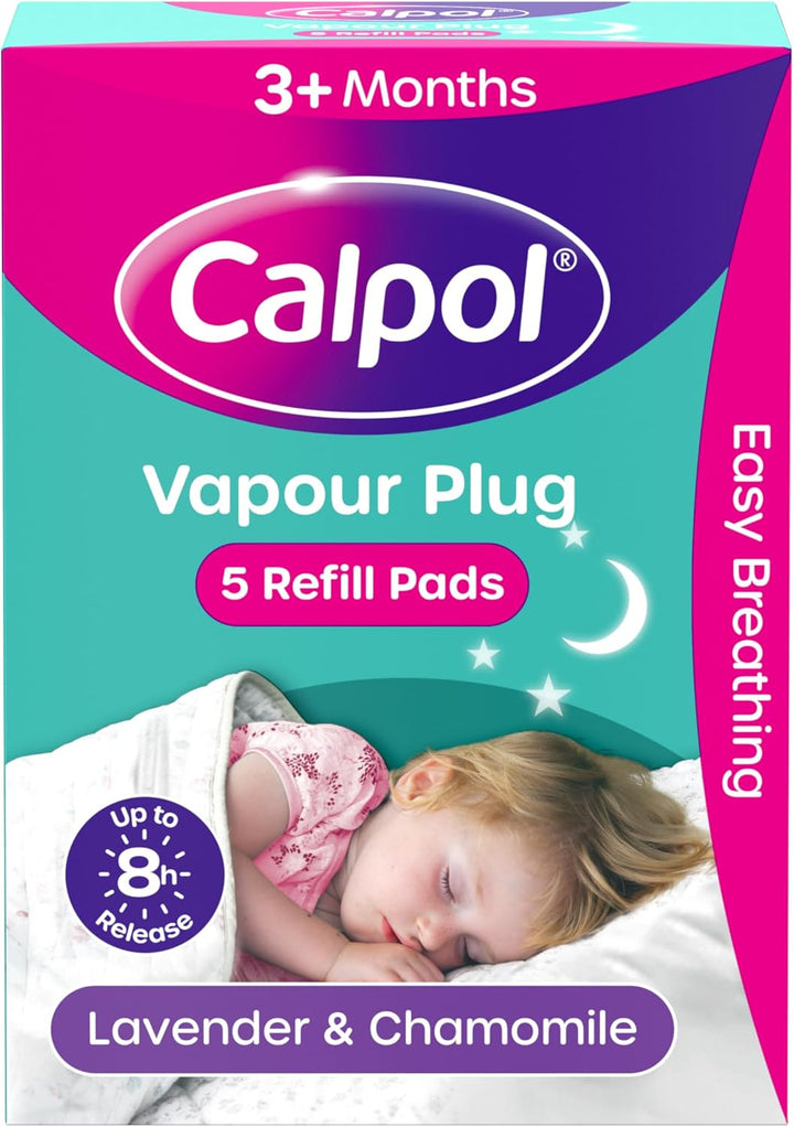 Vapour Plug Refills XL 10 Count (Pack of 1), Lavender & Chamomile, Helps with Clear and Easy Breathing, Vapour Plug in & Nightlight Refill Pads for Soothing 8 Hour Night-Time, 3+ Months