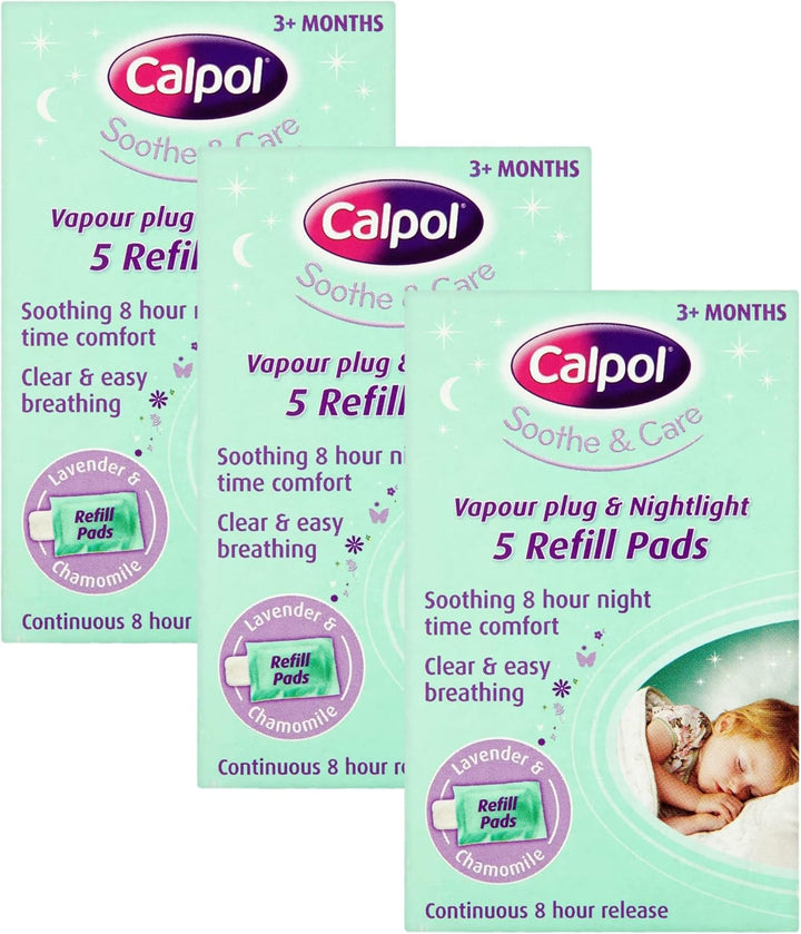 Vapour Plug Refills XL 10 Count (Pack of 1), Lavender & Chamomile, Helps with Clear and Easy Breathing, Vapour Plug in & Nightlight Refill Pads for Soothing 8 Hour Night-Time, 3+ Months