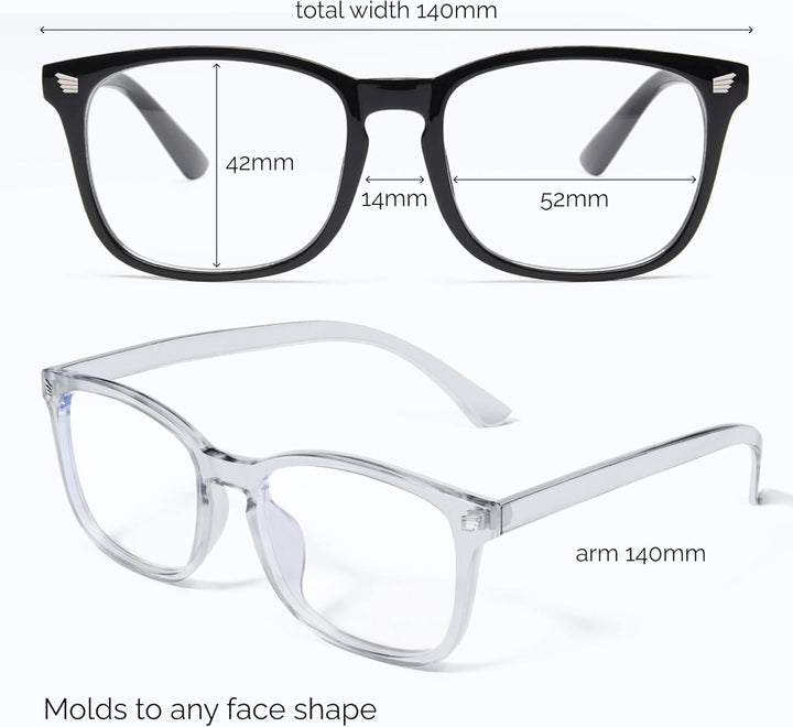 High Tech Blue Light Glasses - Advanced 99% Blue Light Blocking Computer Glasses - anti Eyestrain & UV Glare Protection