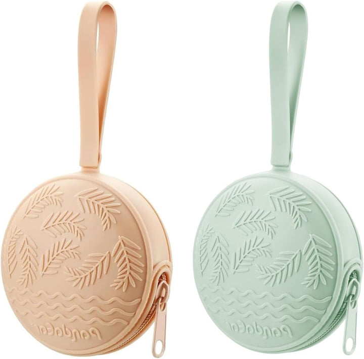 4 Pack Dummy Holder Case| 2 Silicone Pacifier Holder Case & 2 Transparent Dummy Box Cover Snoother Pods| Universal Pacifier Box Accessories Holders for Travel| BPA Free