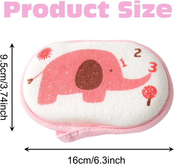3-Pack Elephant Baby Bath Sponges - Ultra-Soft 3-Layer Wash Sponges for Newborns & Toddlers, Gentle Hypoallergenic Bathing Sponges for Sensitive Skin, Breathable & Quick-Drying (Cute Animal Design)