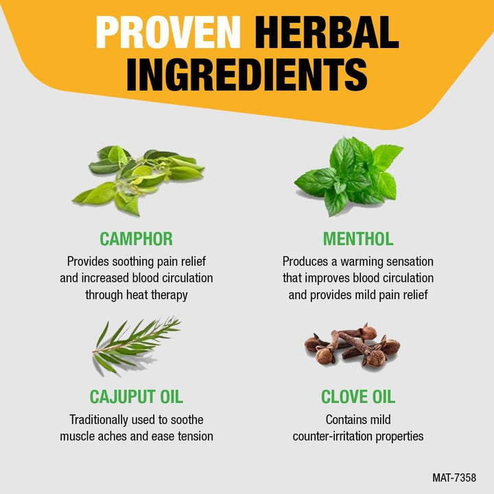 White Ointment (30G), Effective Herbal Pain Relief, for Muscle Aches & Tension Headaches in Adults