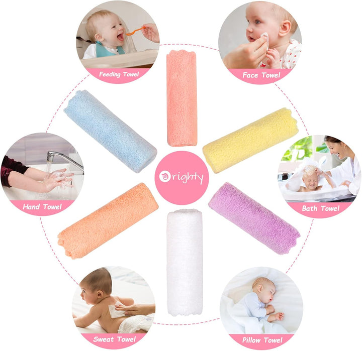 Baby Washcloths 24-Pack (7''X9''), Microfiber Coral Fleece Baby Towels, Super Soft and Absorbent Wash Cloths for Newborns, Infants and Toddlers, Gentle on Delicate Skin for Face Hands and Body