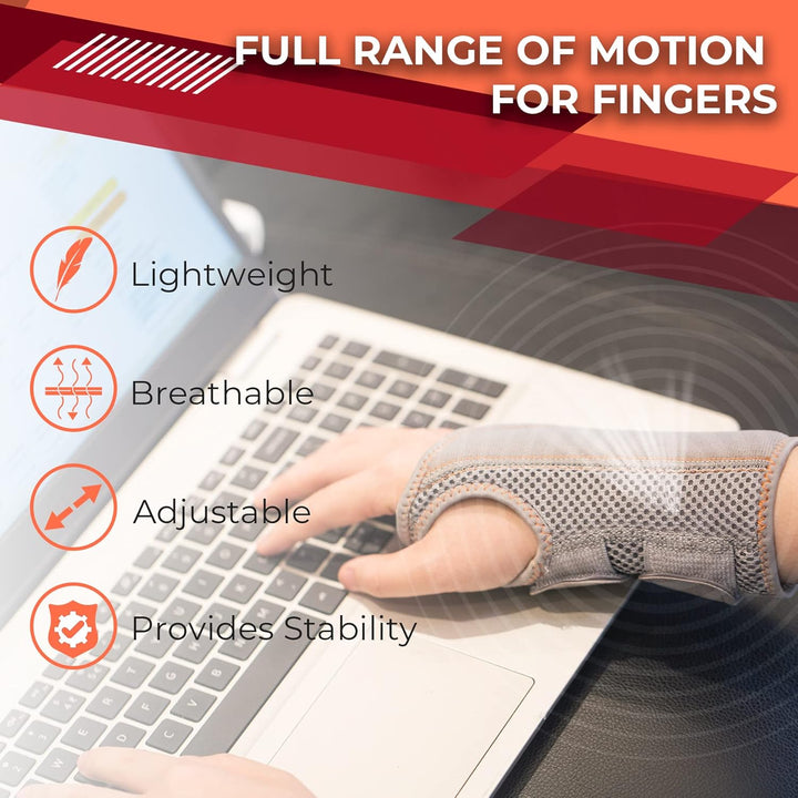 New Updated Carpal Tunnel Wrist Splint, Adjustable Wrist Support Brace with 2 Straps, Professional Wrist Stabilizer for Pain Relief, Repetitive Injuries Recovery (Left Hand-Gray, L/XL)