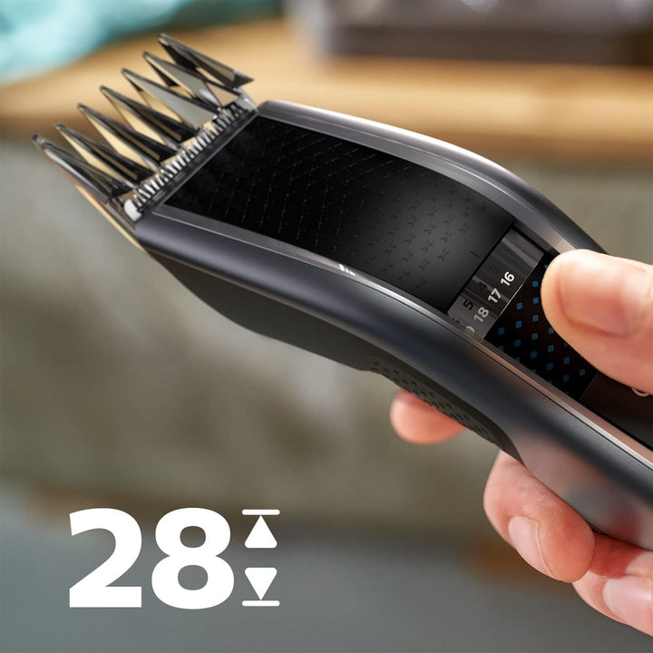 Hair Clippers, Series 5000 Trim-N-Flow PRO Technology Hair Clipper, Fully Washable with Self-Sharpening Stainless Steel Blades, Corded, UK 3-Pin Plug - HC5630/13