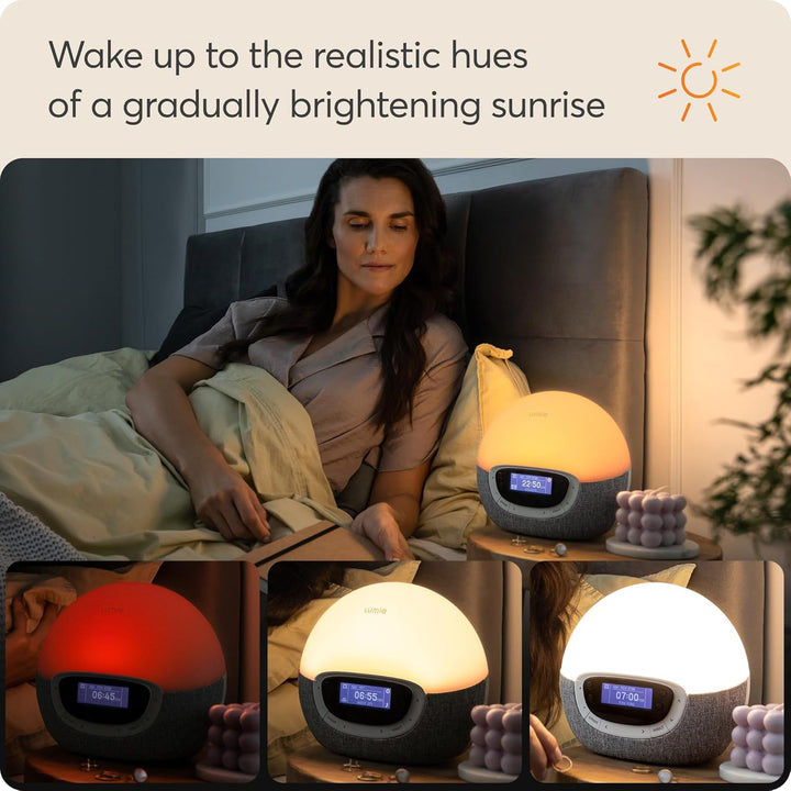 Bodyclock Shine 300 - Wake-Up Light Alarm Clock with Radio, 15 Sounds and Sleep Sunset, White