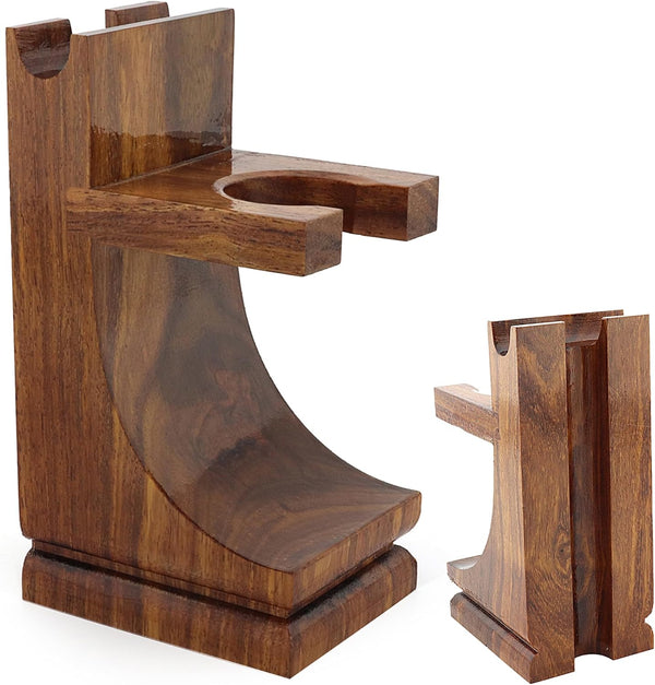 Razor Stand Sustainable Shaving Stand 2 in 1 Brush Razor Stand Holder Wooden Shaving Stand Eco-Friendly Stand Shaving Brush Stand Razor Holder - Zero Waste, 1 Count (Pack of 1)