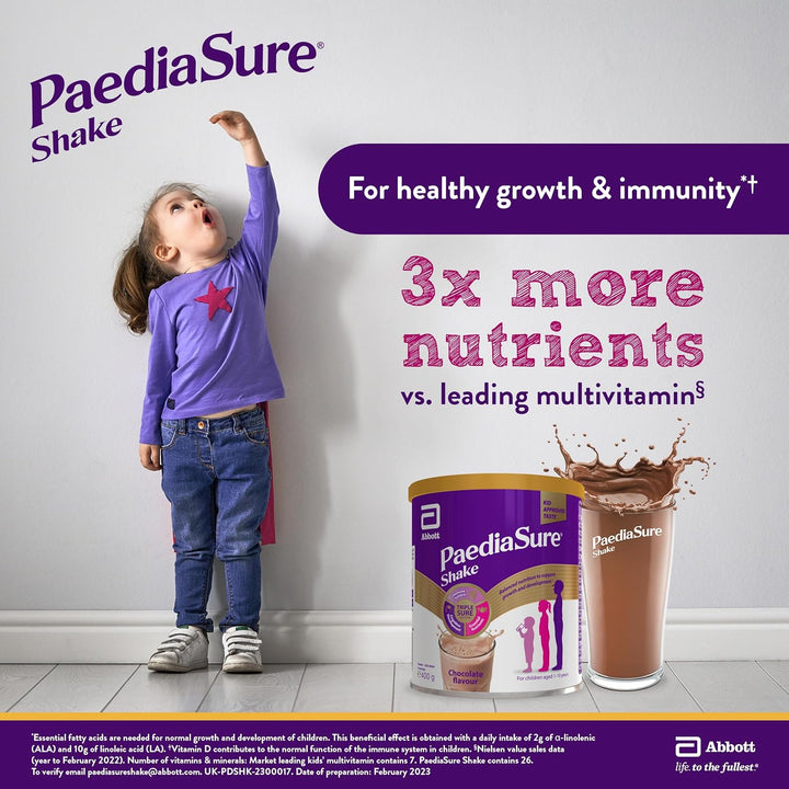 Paediasure Shake – Chocolate Flavour – 400G – Balanced Nutritional Supplement Drink – Multivitamin for Kids – with Protein, Carbohydrates & Minerals – Supports Growth & Development – Vegetarian