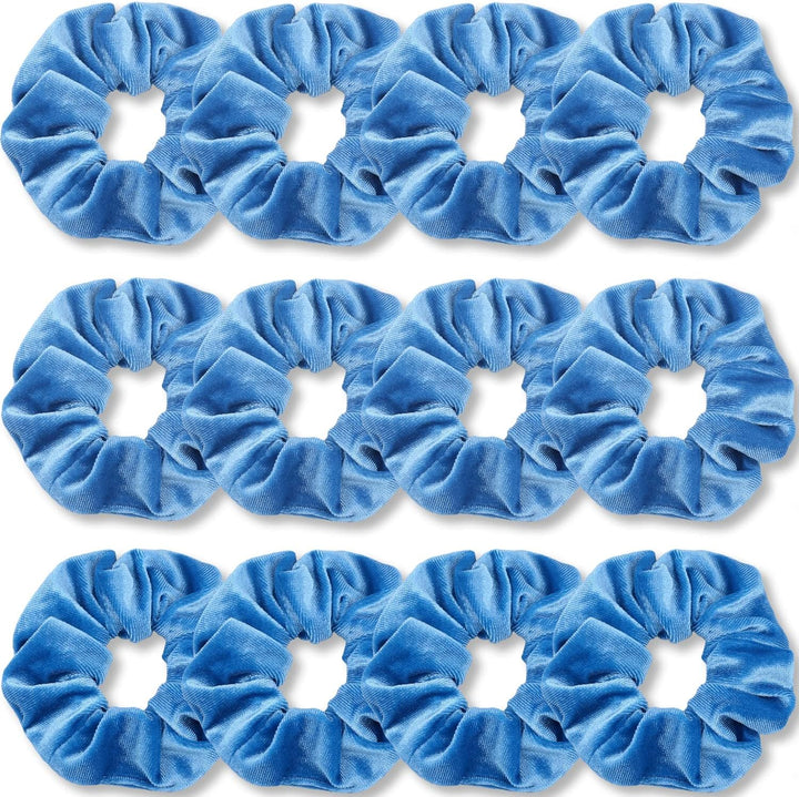Scrunchies for Women, Premium Velvet Scrunchy for Hair, Solid Color Elastic Thick Bands, Soft Ropes Ponytail Holder Hair Accessories, 12 Pack