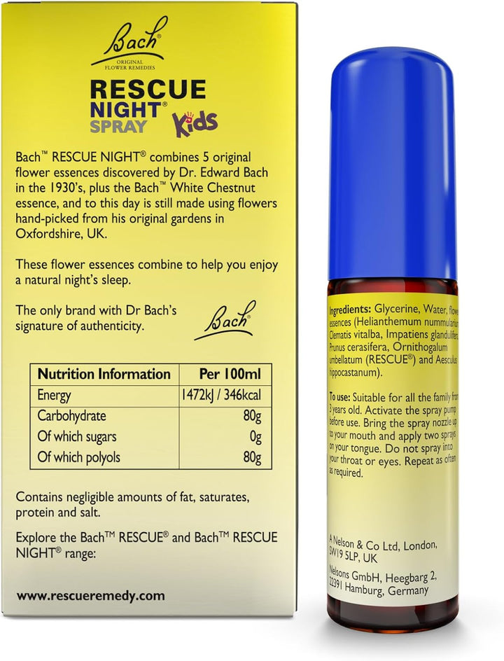 Kids Calm Nights Spray, Flower Essences, to Support Your Child and Promote a Calming Bedtime Routine, Alcohol Free, Spray onto Your Tongue