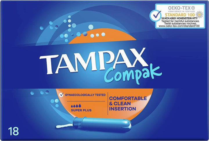 Tampons Multipack Tampax Compak Super plus | with Applicator | 18 X 4 Packs (72) | Value Multipack | Heavy Flow, Leak Protection, Super Absorbent