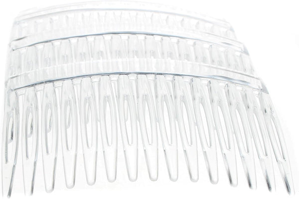 4 Pack of 7Cm Clear Plain French Side Hair Combs Slides Grips Clips Hair Accessories for Women Girls by …