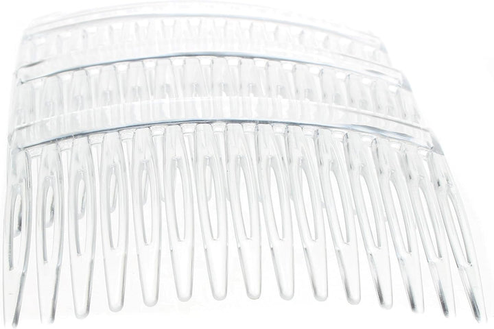 4 Pack of 7Cm Clear Plain French Side Hair Combs Slides Grips Clips Hair Accessories for Women Girls by …