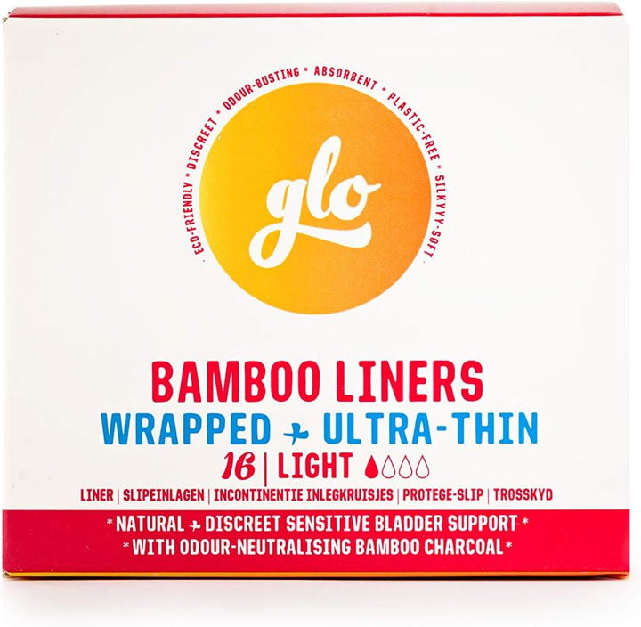 Sensitive Bladder Bamboo Liners – Discreet, Ultra-Thin, Hypoallergenic - Light Incontinence, Odour Control Protection - 16 Liners