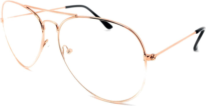 Clear Lens Pilot Style Glasses with UV400 Protection - Unisex