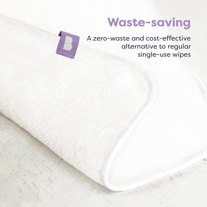 , Reusable Baby Wipes - Everyday Pro - Sustainable and Chemical-Free, Double-Sided Washable Wipes, Pack of 10, Snow - Packaging May Vary