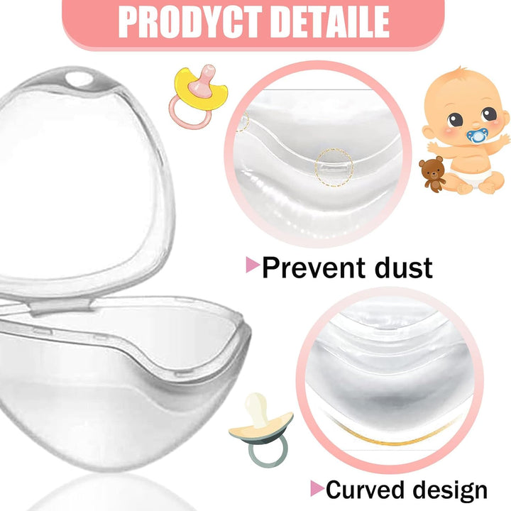 6PCS Dummy Case Pacifier Storage Box Pacifier Case Transparent Pacifier Case Soothers Pod Storage Box Travel and Family Use Pacifier Holder Newborn Dummies for Holding Pacifiers