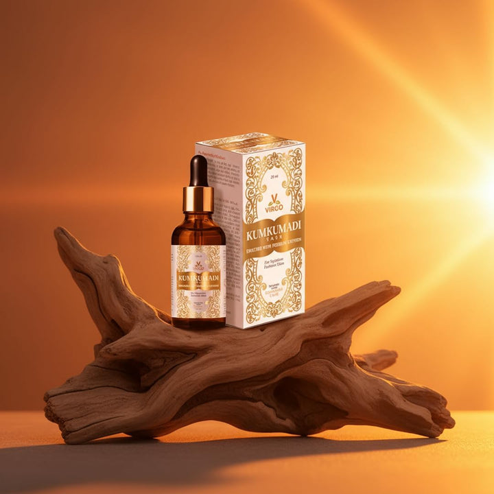 Ayurvedic Kumkumadi Oil with Premium Saffron | Face & Skin Treatment 25Ml - Reduce Early Age Wrinkles, Dark Spots, Pimples | Brighten Dull Skin Tone | Rejuvenating