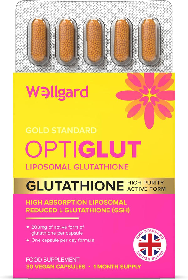 Liposomal Glutathione 200Mg,  Optiglut - High Absorption Reduced L-Glutathione (GSH) - One-A-Day Vegan Capsules, 30 Capsules
