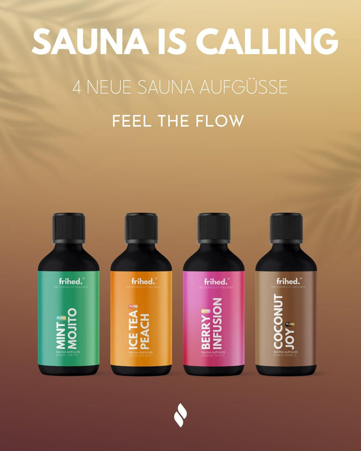Frihed. Coconut Joy Sauna Infusion - Highly Concentrated Sauna Oil Coconut Vanilla - Exotic - Long-Lasting Fragrance - Glass Bottle - Made in Lüneburg