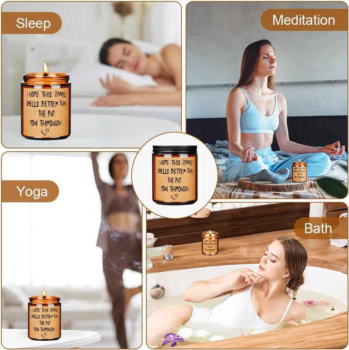 Scented Candles Gifts for Women, Mum, Her, Scented Candles Valentine Gifts, 200G Natural Soy Wax Glass Jar Candle, Funny Valentines Day Christmas Thanksgiving Gift for Mum(English Pear&Freesia)