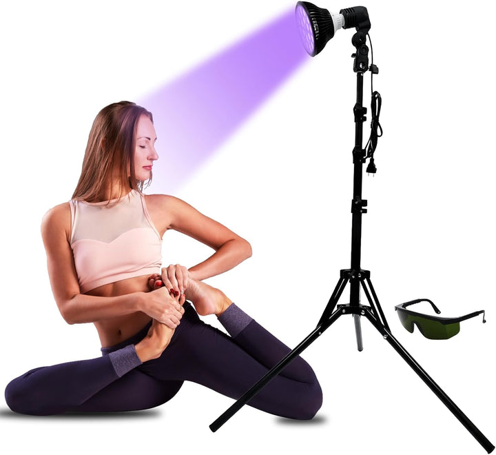 Tanning Lamp Sun Lamp for Face and Body Leds and Eye Mask & Tripod Home Sunbathing Self Tanning Device Tanning Daylight for Home Solarium (J)