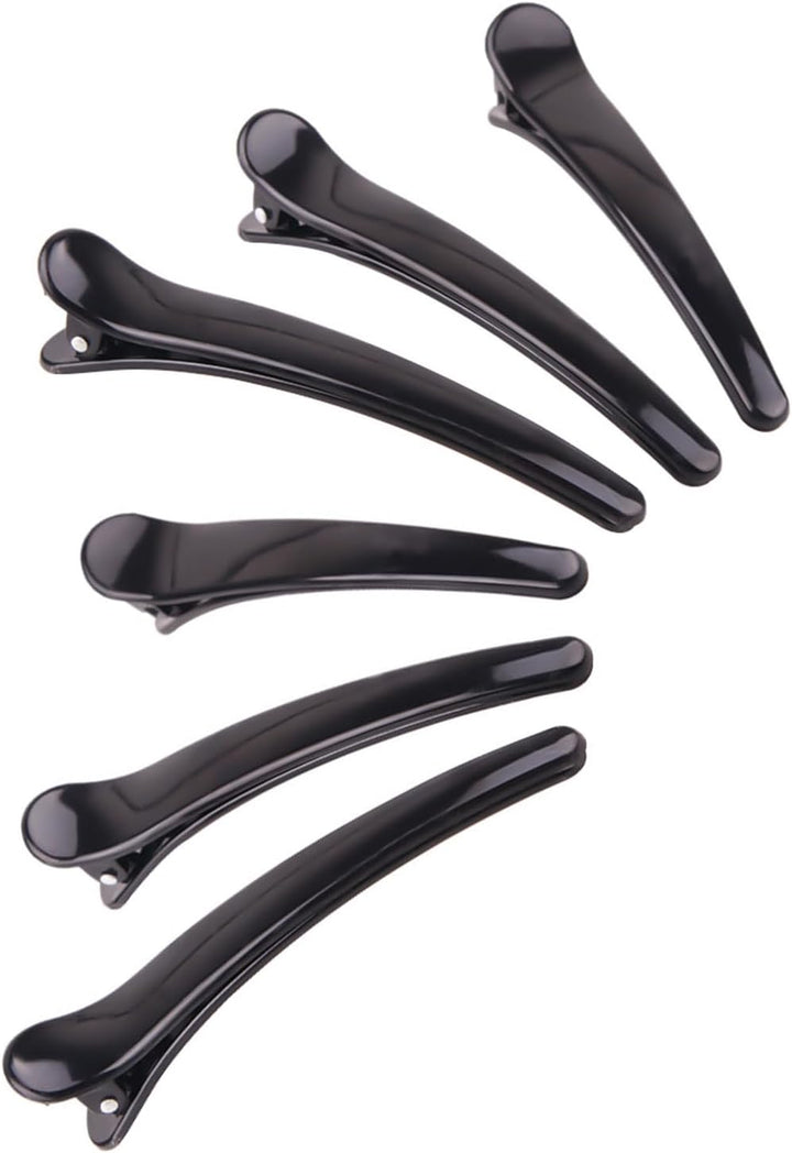 6Pcs Hair Sectioning Clips Professional Hair Clips,Plastic Hairdresser Clips,Hair Styling Clips Salon and Home Hair Cutting Clips for Hairdresser (Black)
