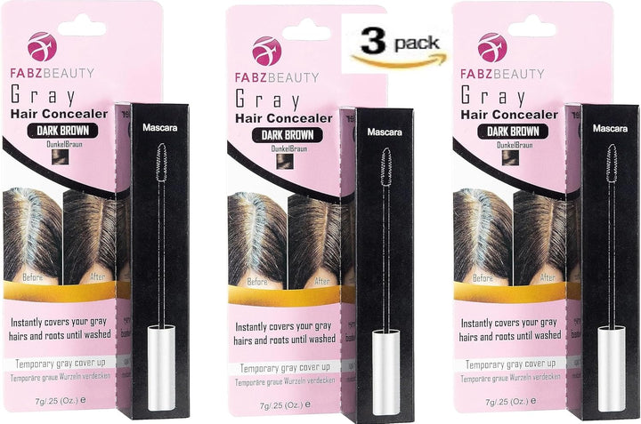 Grey Hair Root Cover up Mascara | Instant Dark Brown Touch up Wand for Men & Women, Quick Concealer Brush to Hide Grey Roots, Easy Temporary Hair Colour Solution (Dark Brown)