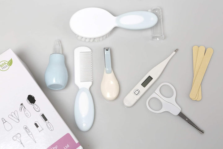 Little Angel Baby Grooming Kit,Baby Health Care Kit,10Pcs Baby Care Kit with Nice Compact Case,Ideal for Newborn, Baby and Infant,Blue