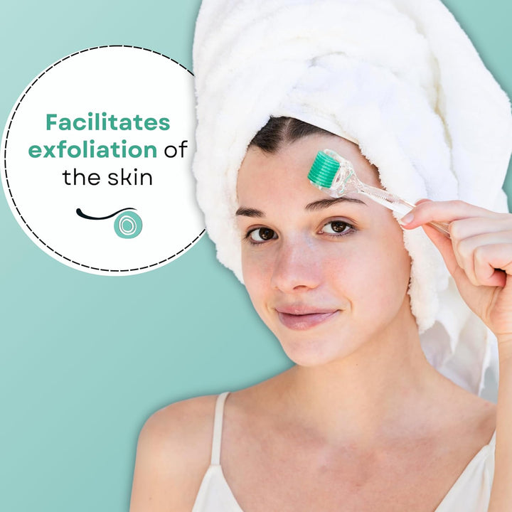 Derma Roller for Hair and Skin - 0.30Mm Titanium Microneedles - for Hair Loss, Acne Scars, and Dark Spots - 192 Real Individual Needles with Free Storage Case for Men and Women