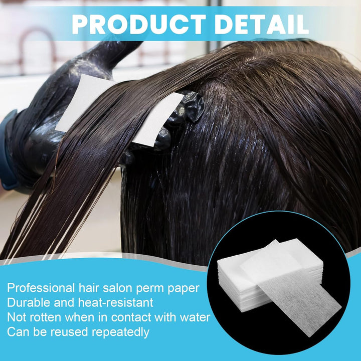 88 Pcs Disposable Salon Hair Perm Papers, Salon Tissue Hair Curling Papers with High Temperature Resistance for Cold Hot Perms Professional Stylist Home