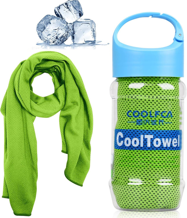 Cooling Towel, Ice Cold Sports Sweat Towel for Instant Relief Perfect for Cooling Scarf Neck,Forehead, Wristband, Bandana, Stay Cool from over Heating during All Kinds of Sports and Exercise