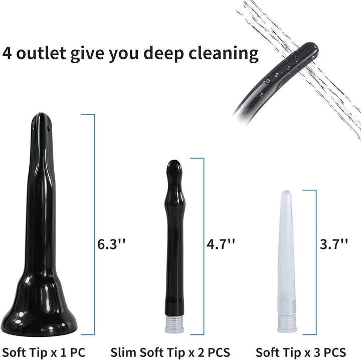 420Ml Enema Bulb Kit - Large Anal Douche Bulb, Colon Irrigation Enemas for Man Woman (Black)