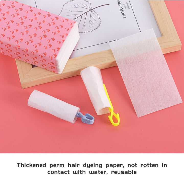 100Pcs Perm Papers, Hair Perm Papers for Long Short Hair Hot & Cold Hair Perming Salon Hairdressing Perm Papers Resistant to High Temperature, Hairdressing Perming Supplies (11.5 * 7Cm)