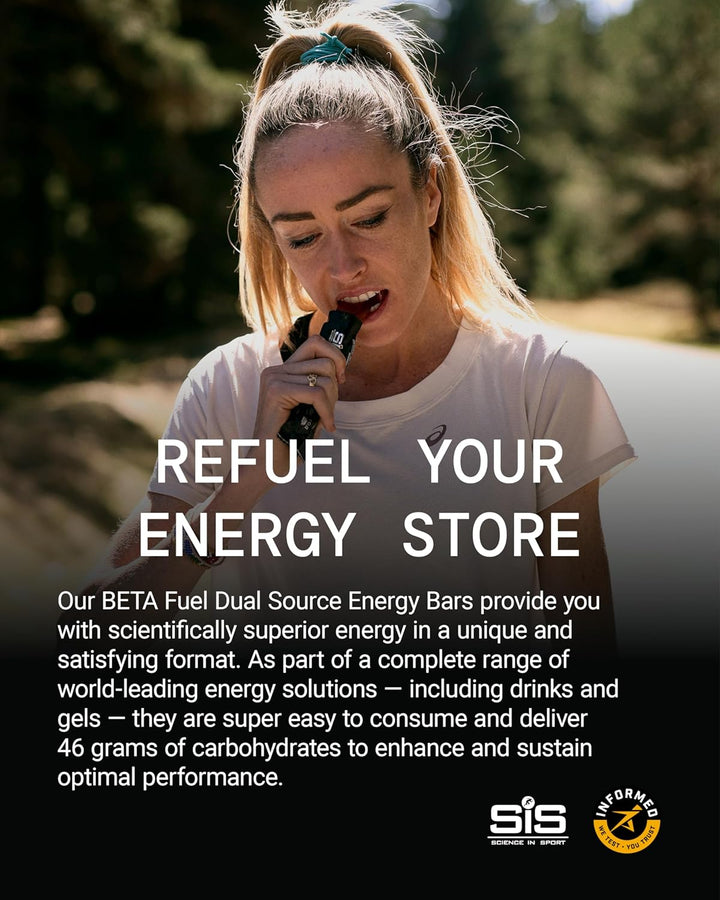 Beta Fuel Dual Source Energy Chews, Energy Bars, Orange Flavour, 46G of Carbs, 60G Bar (6 Pack)