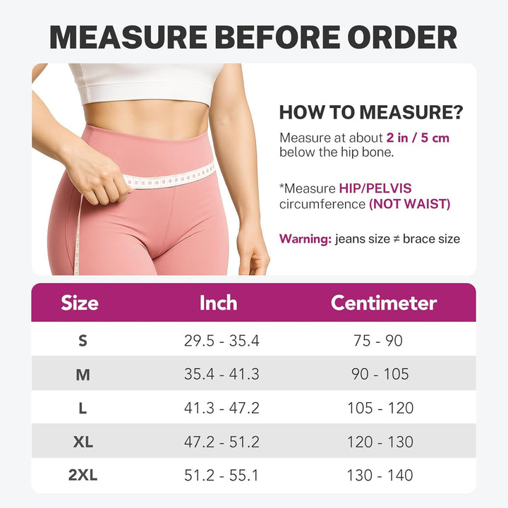 Sacroiliac Support Belt with X-Shape Enhancing Compression，360°Anti-Slip Lower Back Support for Women for Pelvic, Leg, Hip, SI Joints, Sciatic Pain Relief