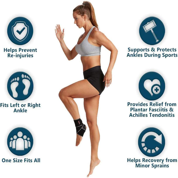 Ankle Support Brace Adjustable Breathable Elastic Nylon Material Fit for Most Size Use for Sports