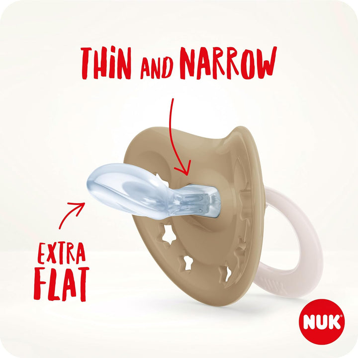 Signature Baby Dummy | 0-6 Months | Soothes 95% of Babies | Heart-Shaped Bpa-Free Silicone Soothers | Includes Case | Green Stars | 2 Count