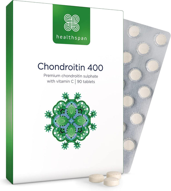Chondroitin (90 Tablets) | High Strength 90% Grade Chondroitin Sulphate | with Added Vitamin C to Support Healthy Bones and Joints | Gelatin Free