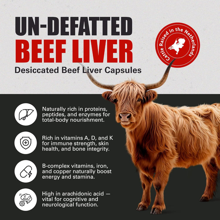 Berserker Desiccated Beef Liver Supplement 750Mg per Capsule 120 Capsules, Un-Defatted to Provide Full Absorption of Naturally Occurring Vitamins and Minerals Found in Beef Liver | Made in the UK